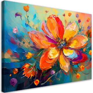 Lærred print, Farvede blomster Abstraktion