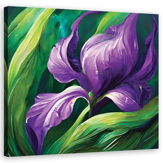 Lærred print, Iris malede blomster
