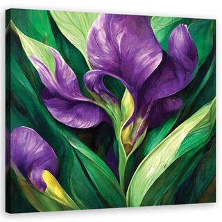 Lærred print, Iris Blomster Natur