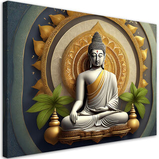 Lærred print, Zen Buddha statue