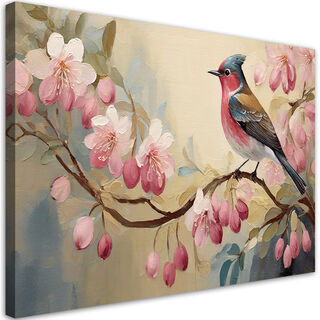 Lærred print, Fugle Dyr Shabby Chic