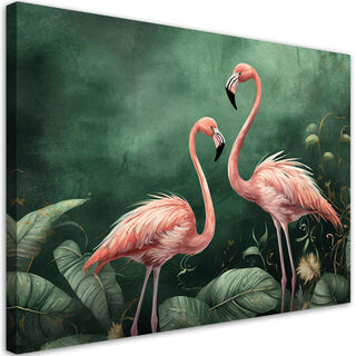 Lærred print, flamingoer, natur, botanik