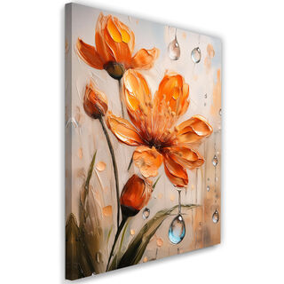 Lærred print, Lilje orange blomst