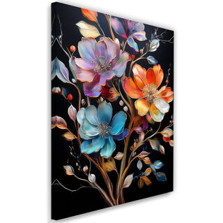 Lærred print, Farvede blomster Abstraktion