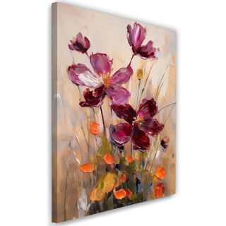 Lærred print, Blomster Eng Natur Bourgogne