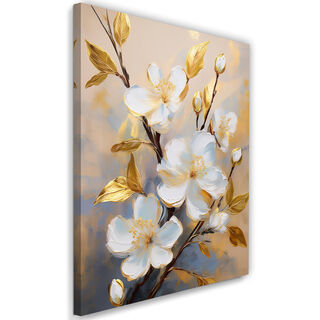 Lærred print, Blomster Magnolia hvidguld