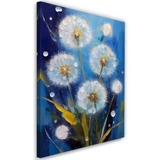Lærred print, Blæsere Blomster malet blå