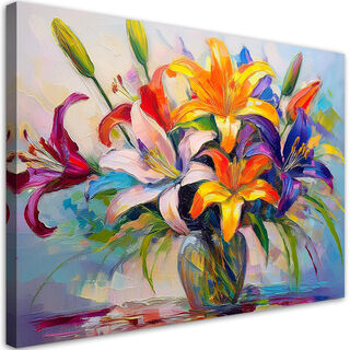 Lærred print, Lilies Blomster buket