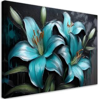 Lærred print, Lilje Blomster Planter Turkis