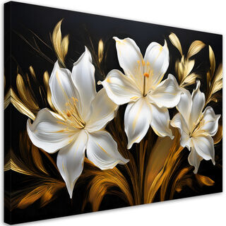 Lærred print, Abstrakt Glamour hvide liljer blomster