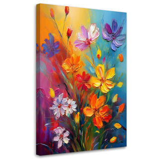 Lærred print, Blomster Eng abstrakt farvet