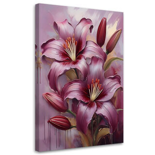 Lærred print, Blomster malet lilje