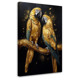 Lærred print, Guld papegøjer dyr