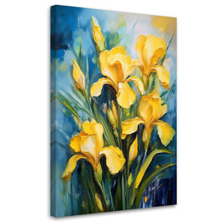 Lærred print, Iris Gul Blomst Nautra
