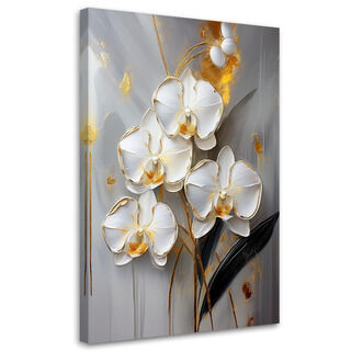 Lærred print, Hvide Orkidé Blomster Glamour