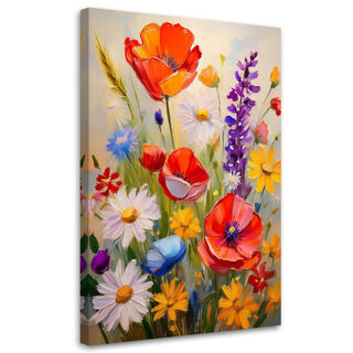 Lærred print, Eng af blomster Natur