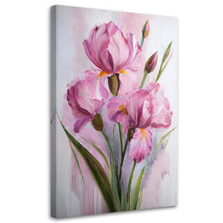 Lærred print, Iris lyserøde blomster