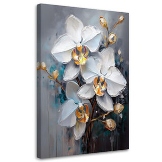 Lærred print, Hvide Orkidé Blomster Glamour