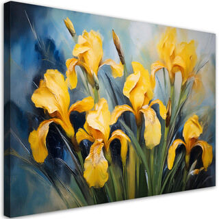 Lærred print, Blomster Iriser Gule