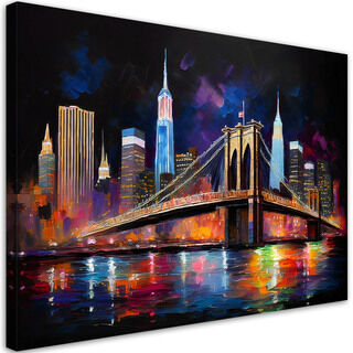 Lærred print, Byens abstrakte bro New York