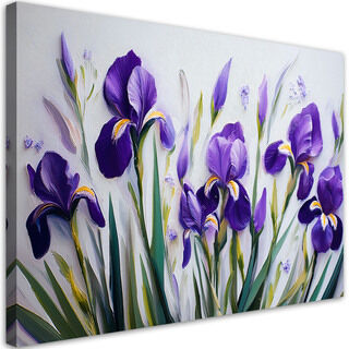Lærred print, Iris lilla blomster