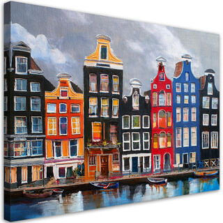Lærred print, Amsterdam by malet