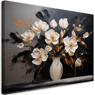 Lærred print, Buket blomster i en vase Boho
