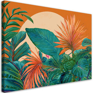 Lærred print, Monstera blade planter abstrakt