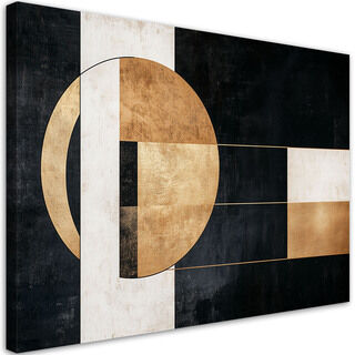 Lærred print, Geometrisk abstraktion sort og guld