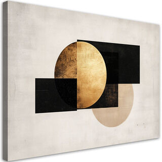 Lærred print, Geometrisk abstrakt Grå guld