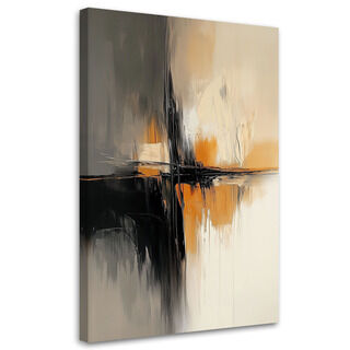 Lærred print, Beige og orange abstraktion