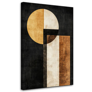 Lærred print, Geometrisk abstraktion gyldne figurer