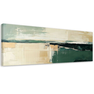 Lærred print, Abstrakt Grøn Beige Guld Loft