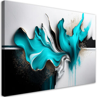 Lærred print, Turkis abstrakt 3D-effekt