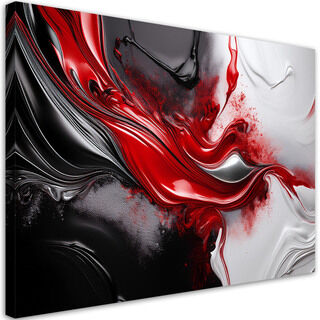 Lærred print, Abstrakt rød sort 3D