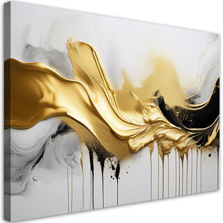 Lærred print, Guld 3D abstraktion