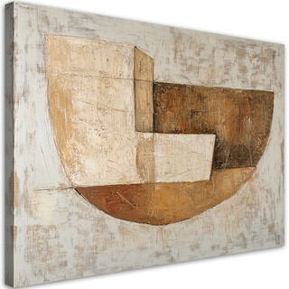 Lærred print, Beige Abstrakt Form Loft