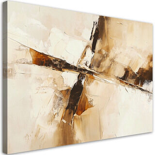 Lærred print, Beige Brun Moderne Abstrakt