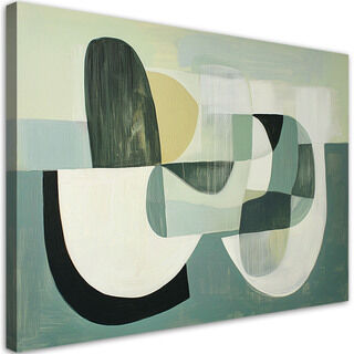 Lærred print, Grøn Abstrakt Geometriske former