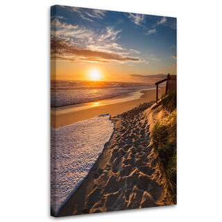 Lærred print, Solnedgang på stranden Landskab