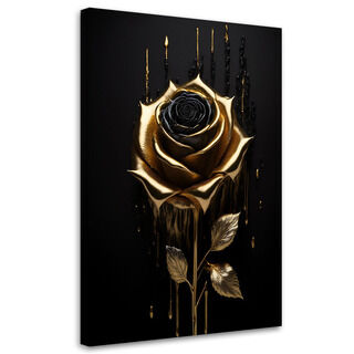 Lærred print, Guld Loft-stil Rose