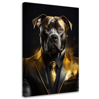 Lærred print, Hund Dyr i jakkesæt