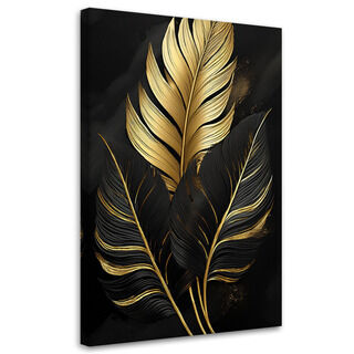 Lærred print, Guld palmeblade Glamour