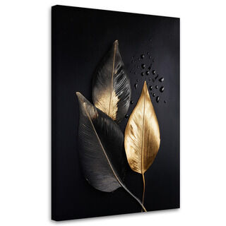Lærred print, Guld palmeblade Glamour