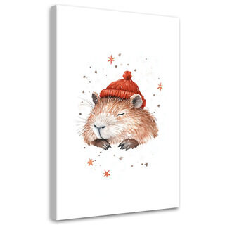 Lærred print, Sovende capybara