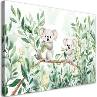 Lærred print, Bamser Koala Eukalyptusblade