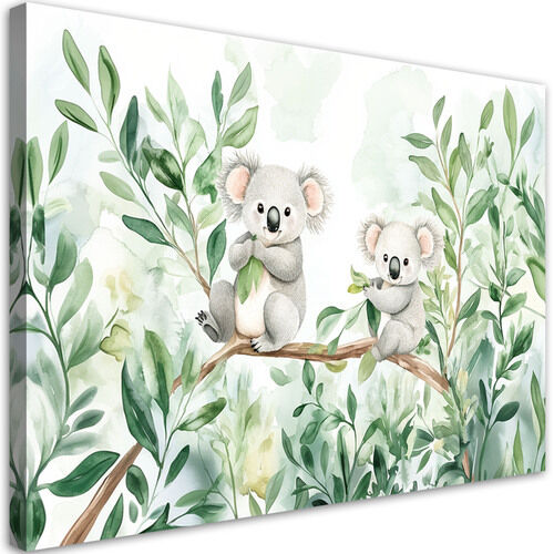 Lærred print, Bamser Koala Eukalyptusblade