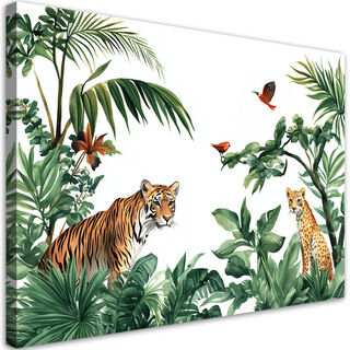 Lærred print, Palmer Tiger Dyr Afrika