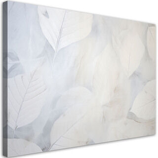 Lærred print, Beige store blade natur beton boho