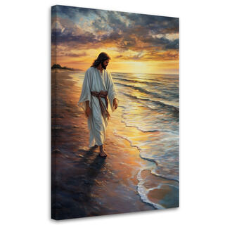 Lærred print, Jesus Kristus går på vandet